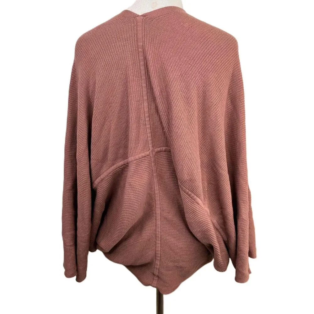Lululemon Mauve Open Front Long Sleeves Cashlu Knit Ribbed Cardigan